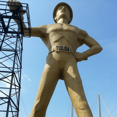 The "Golden Driller" statue in Tulsa is waiting for you to visit!